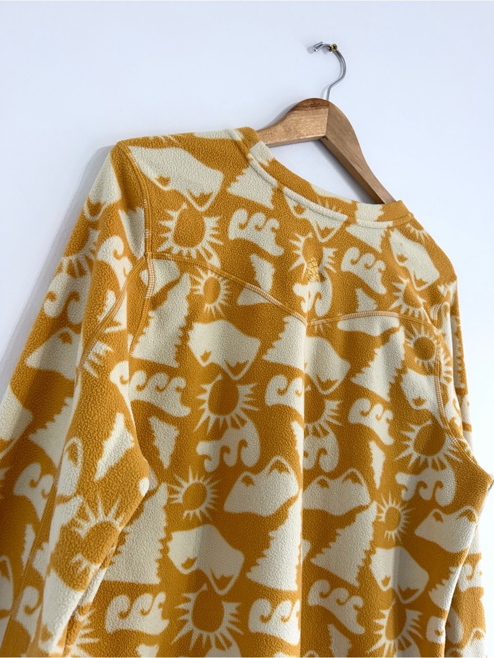 Stio fleece long sleeve tee shirt yellow pattern top - Picture 5 of 9